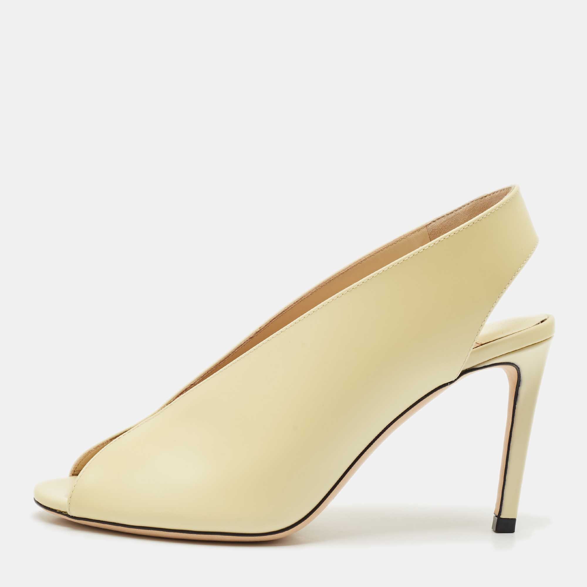 

Jimmy Choo Cream Leather Shar Slingback Pumps Size, Yellow