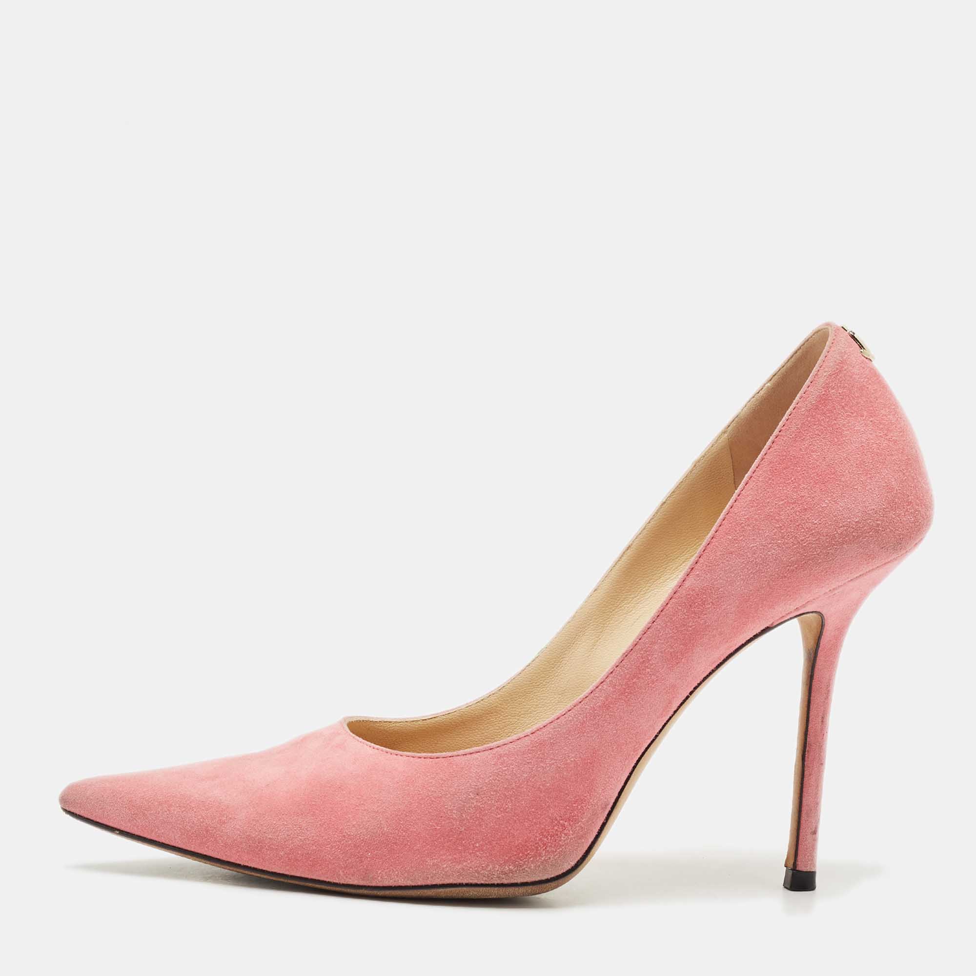 

Jimmy Choo Pink Suede Love Pointed Toe Pumps Size