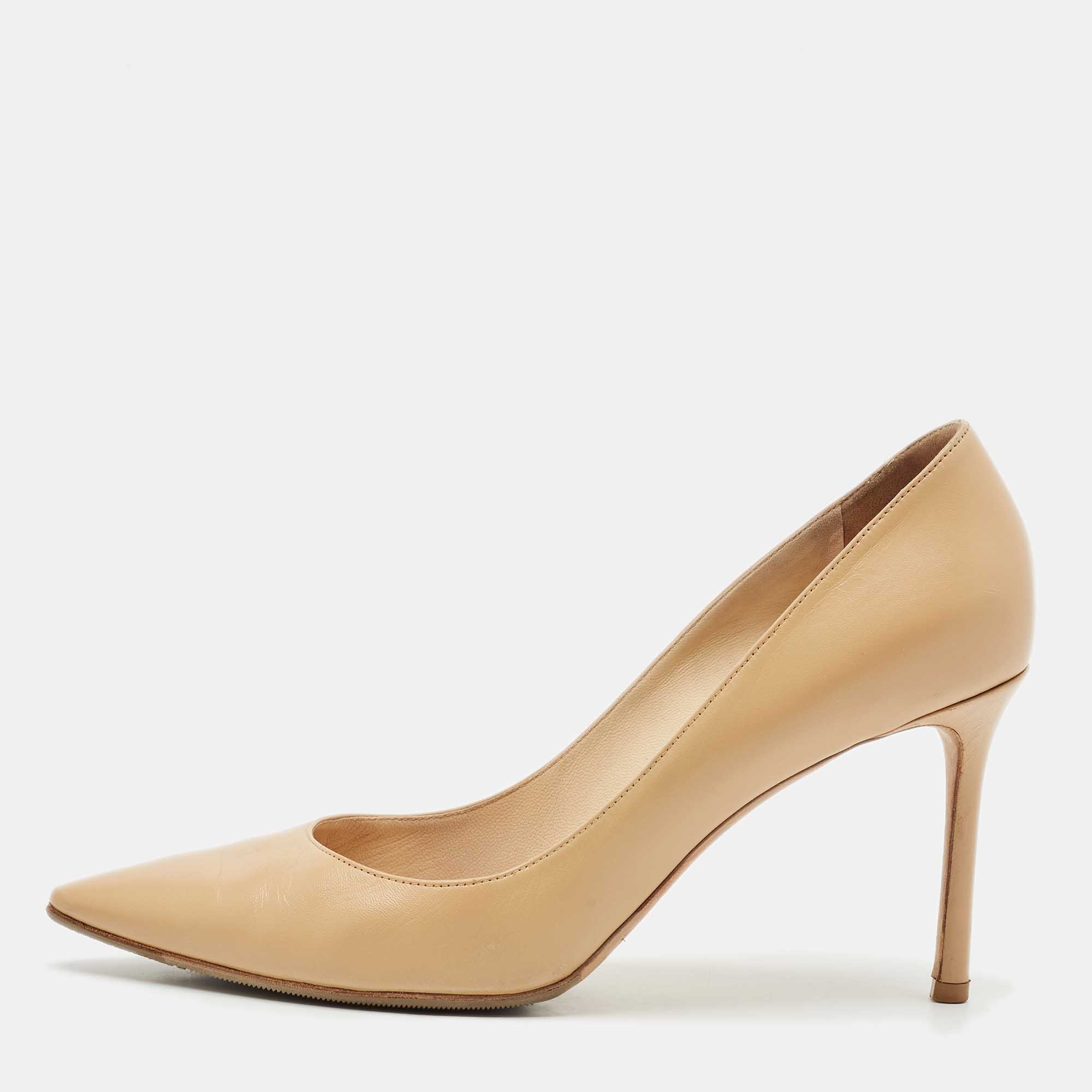 

Jimmy Choo Beige Leather Romy Pointed Toe Pumps Size