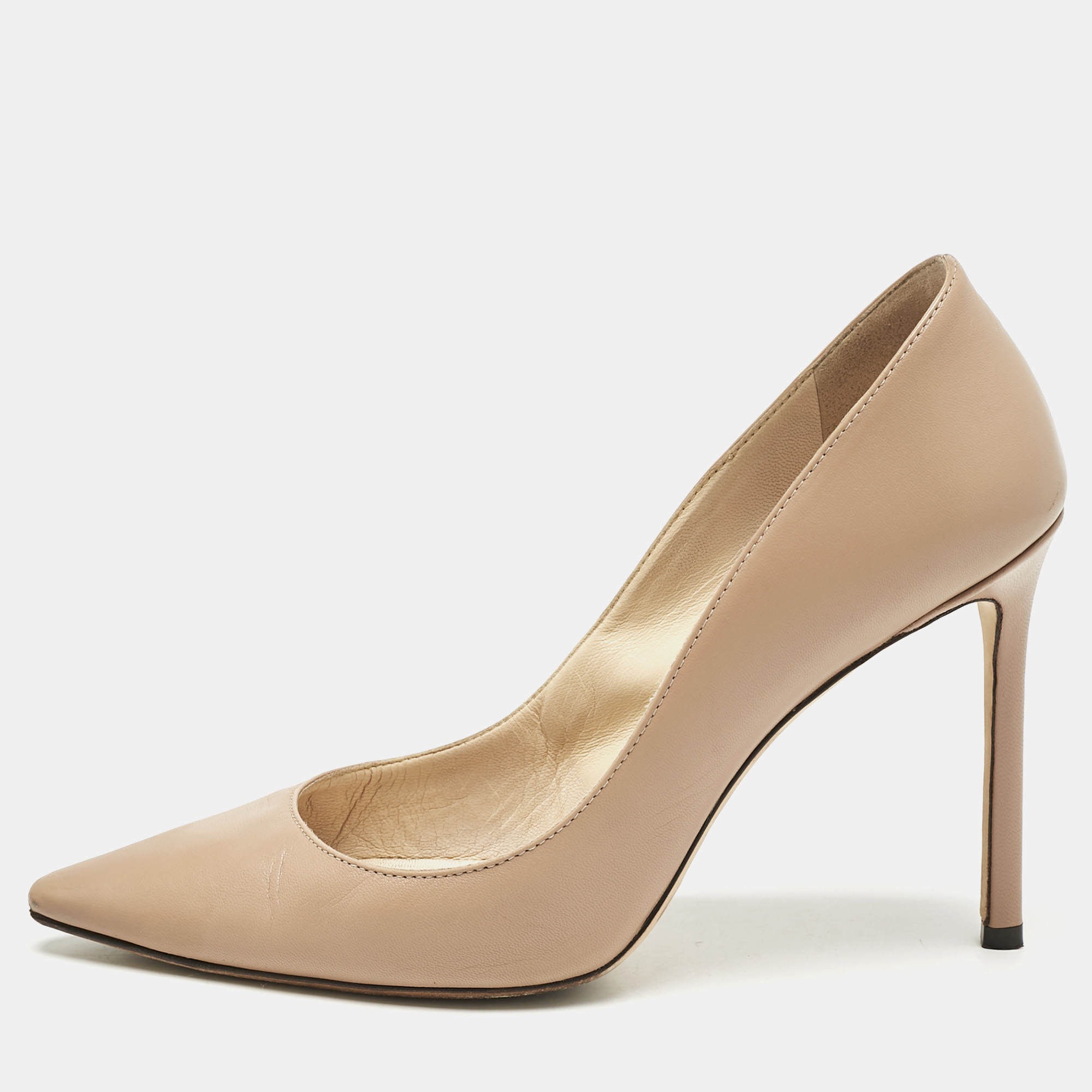 

Jimmy Choo Beige Leather Romy Pumps Size