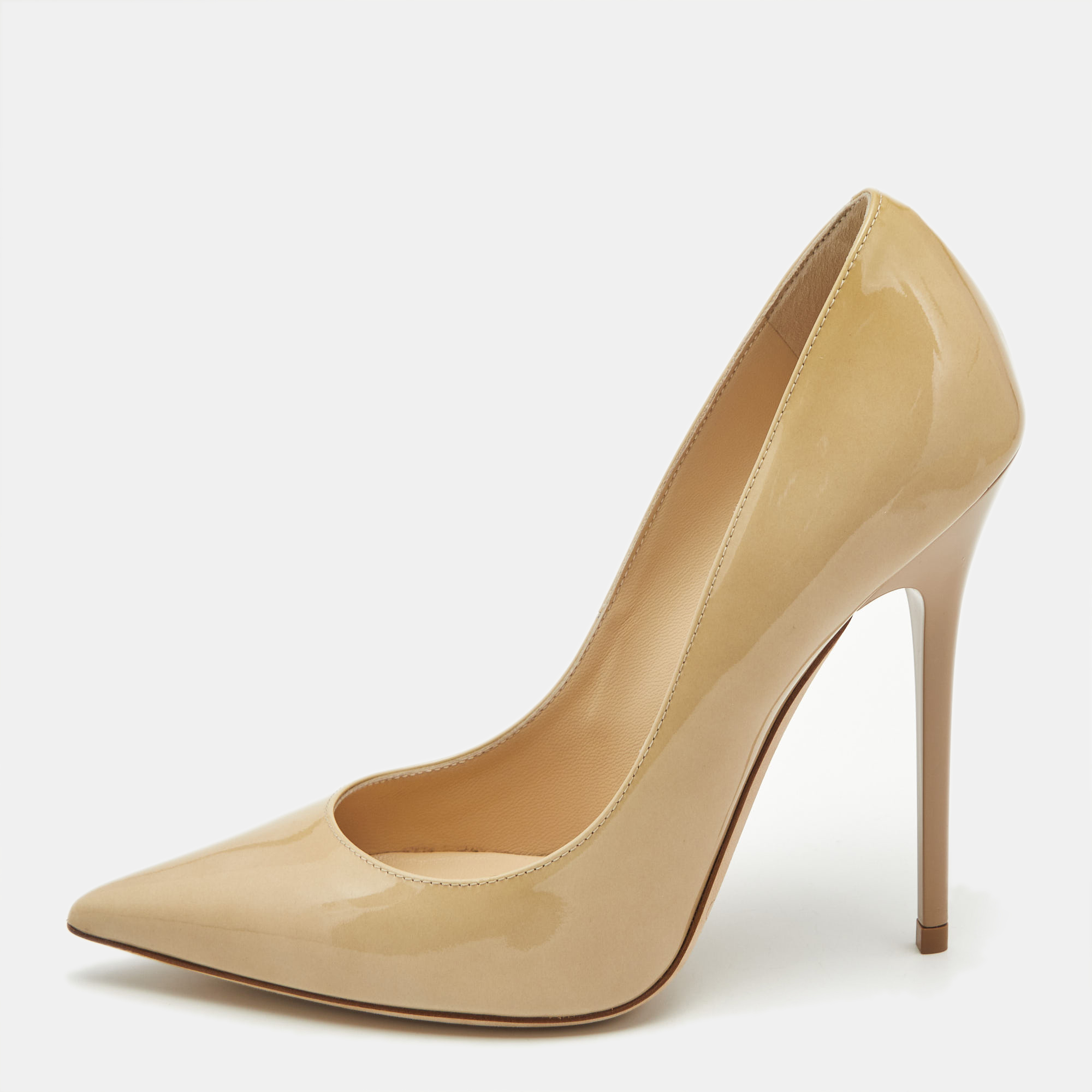 

Jimmy Choo Beige Patent Leather Anouk Pumps Size