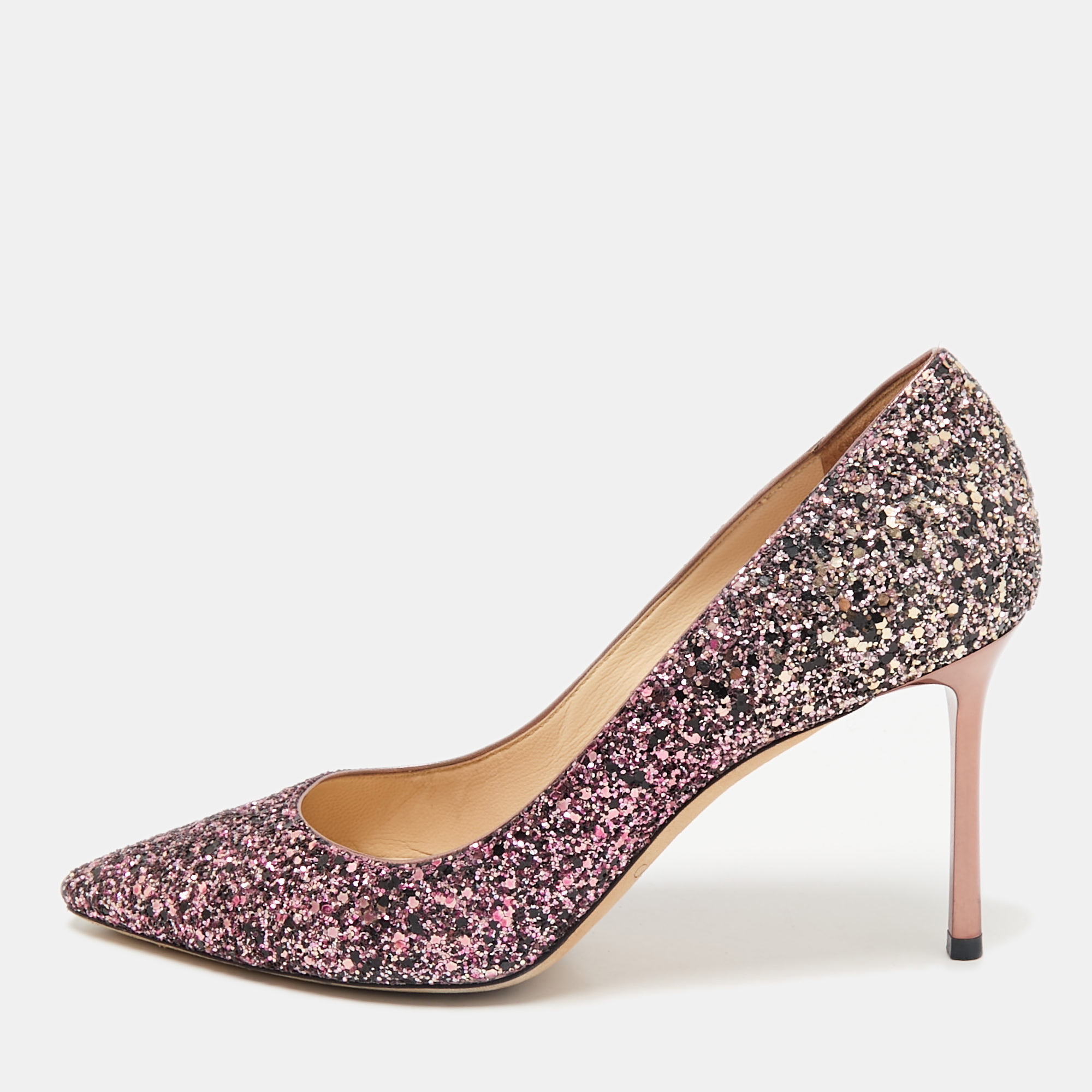

Jimmy Choo Candy Floss Coarse Glitter Romy 85 Pumps Size 38, Pink