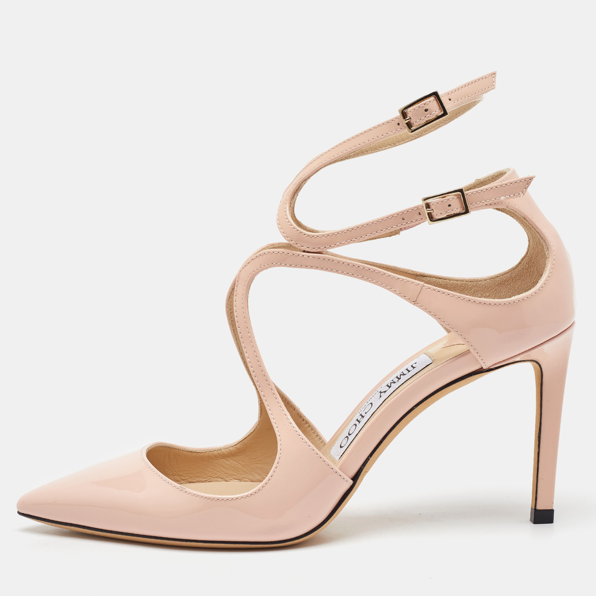 

Jimmy Choo Light Pink Patent Leather Lancer Pumps Size