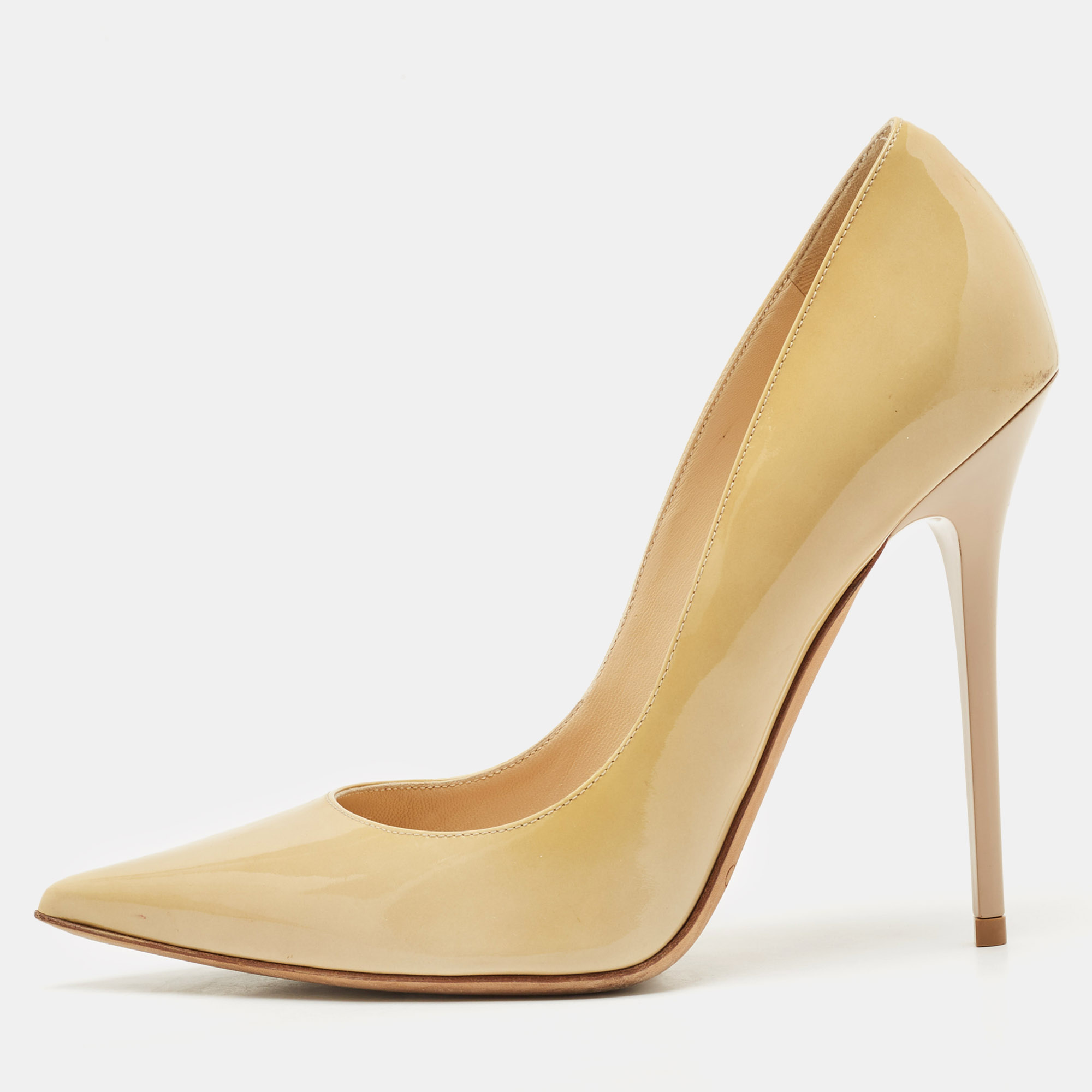 

Jimmy Choo Beige Patent Leather Abel Pumps Size