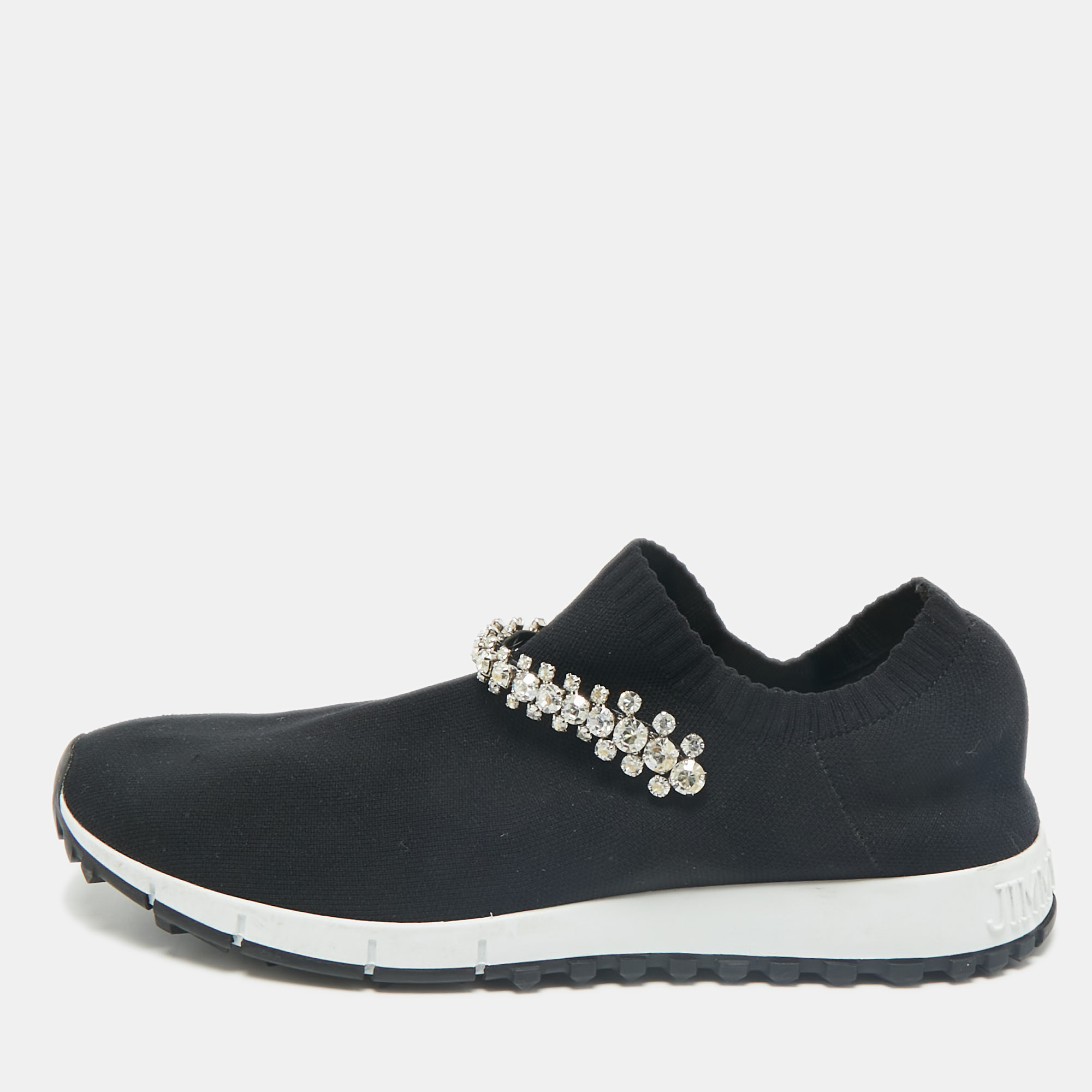 

Jimmy Choo Black Fabric Vero Low Top Sneakers Size