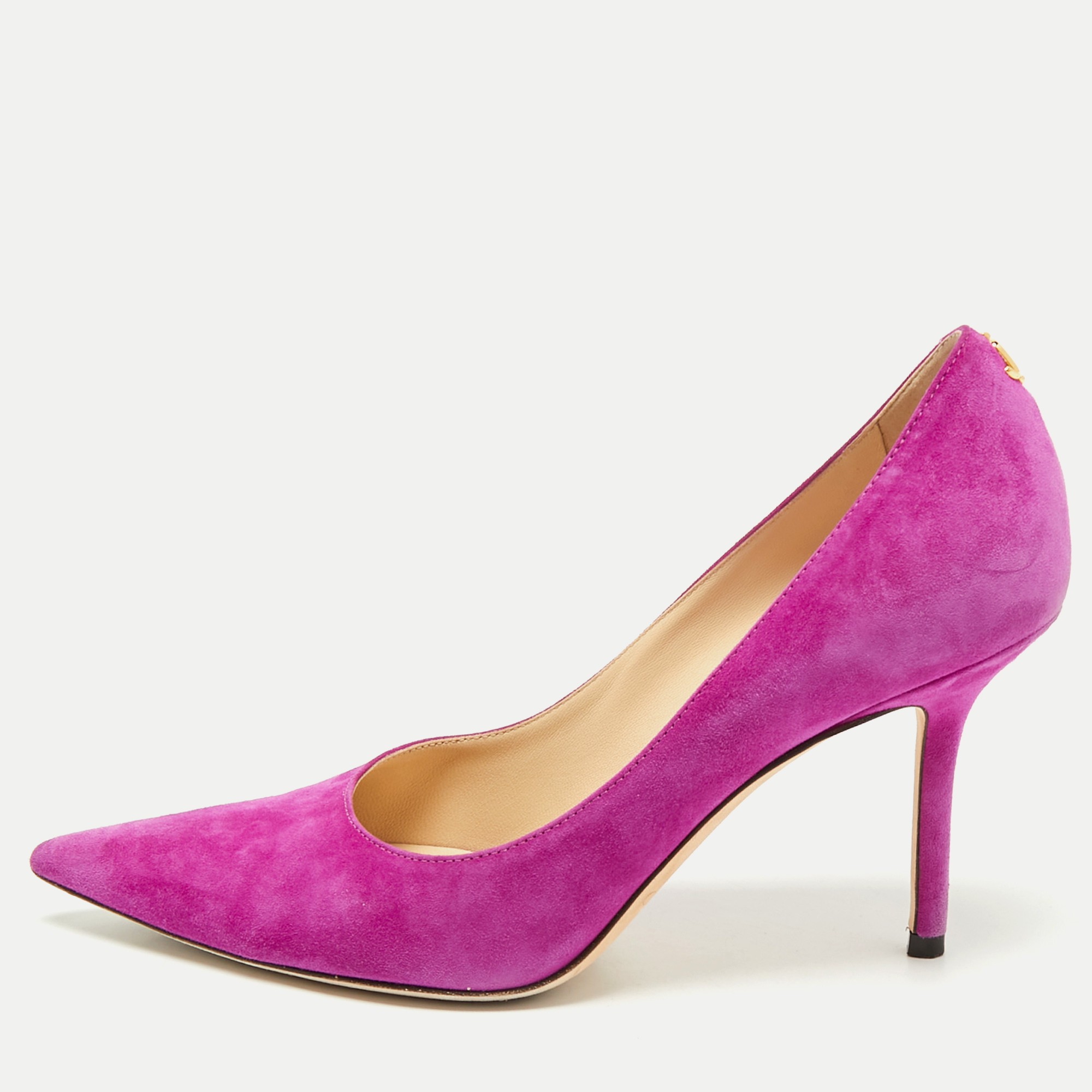 

Jimmy Choo Magenta Suede Love Pumps Size, Pink