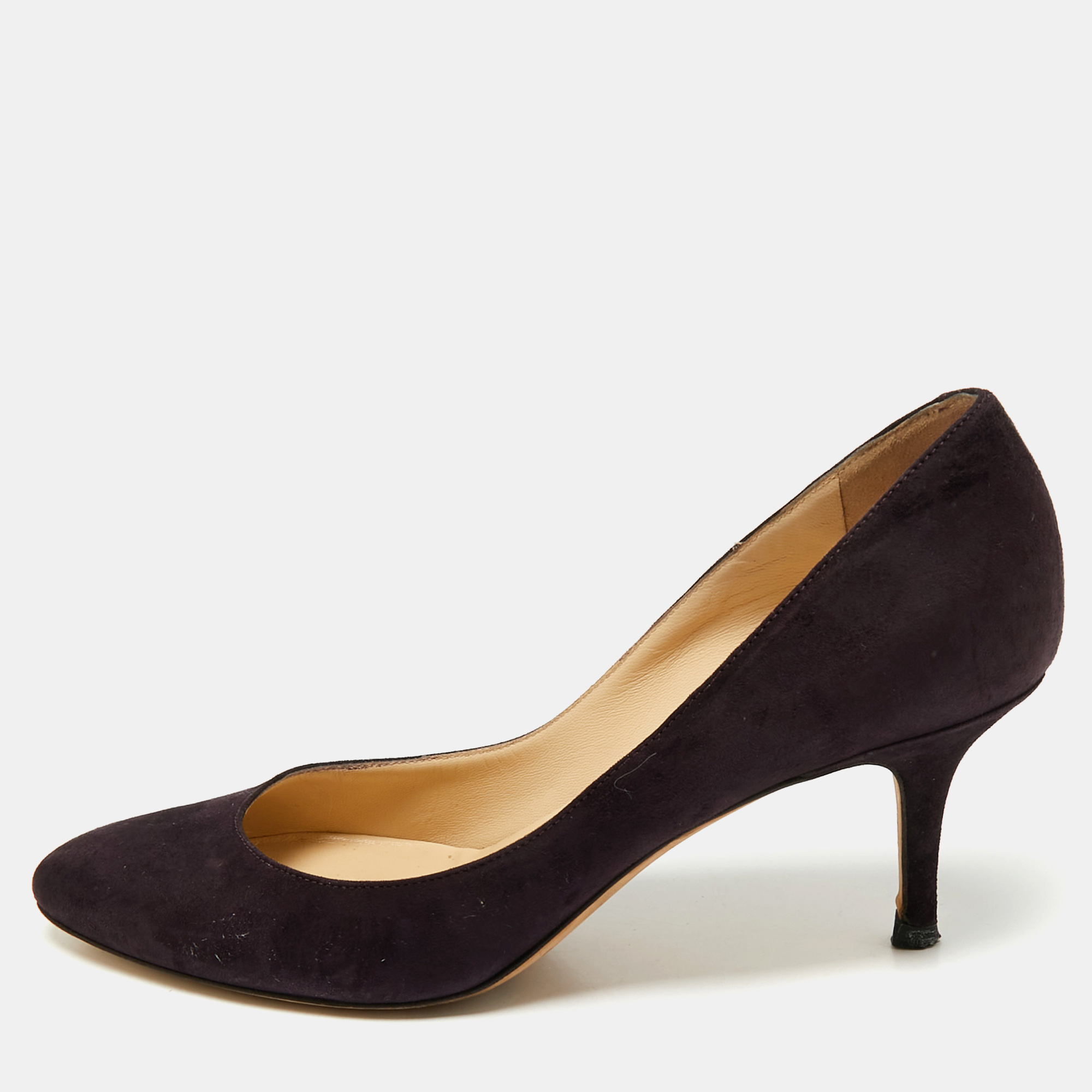 

Jimmy Choo Purple Suede Romy Pumps Size