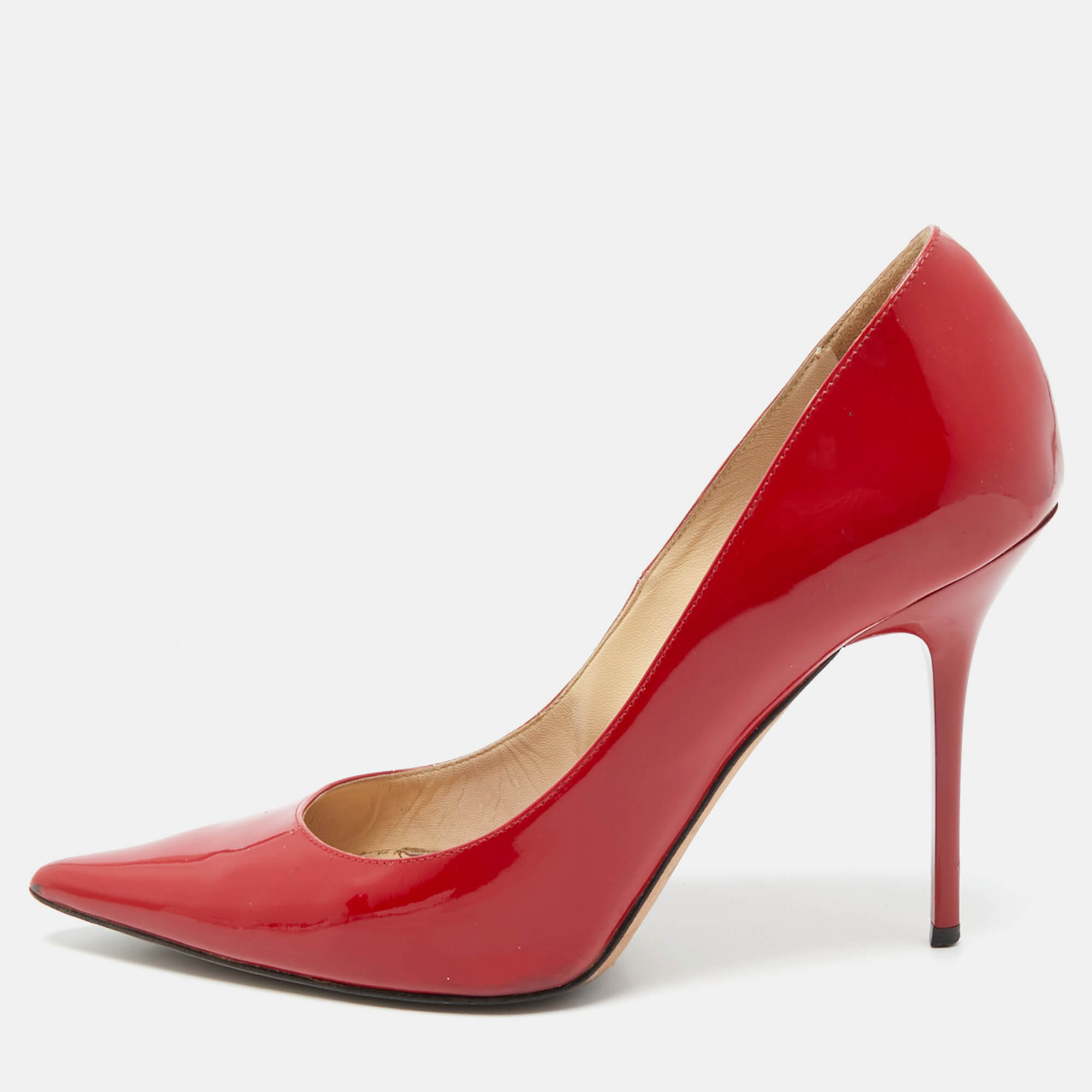 

Jimmy Choo Red Patent Leather Love Pumps Size
