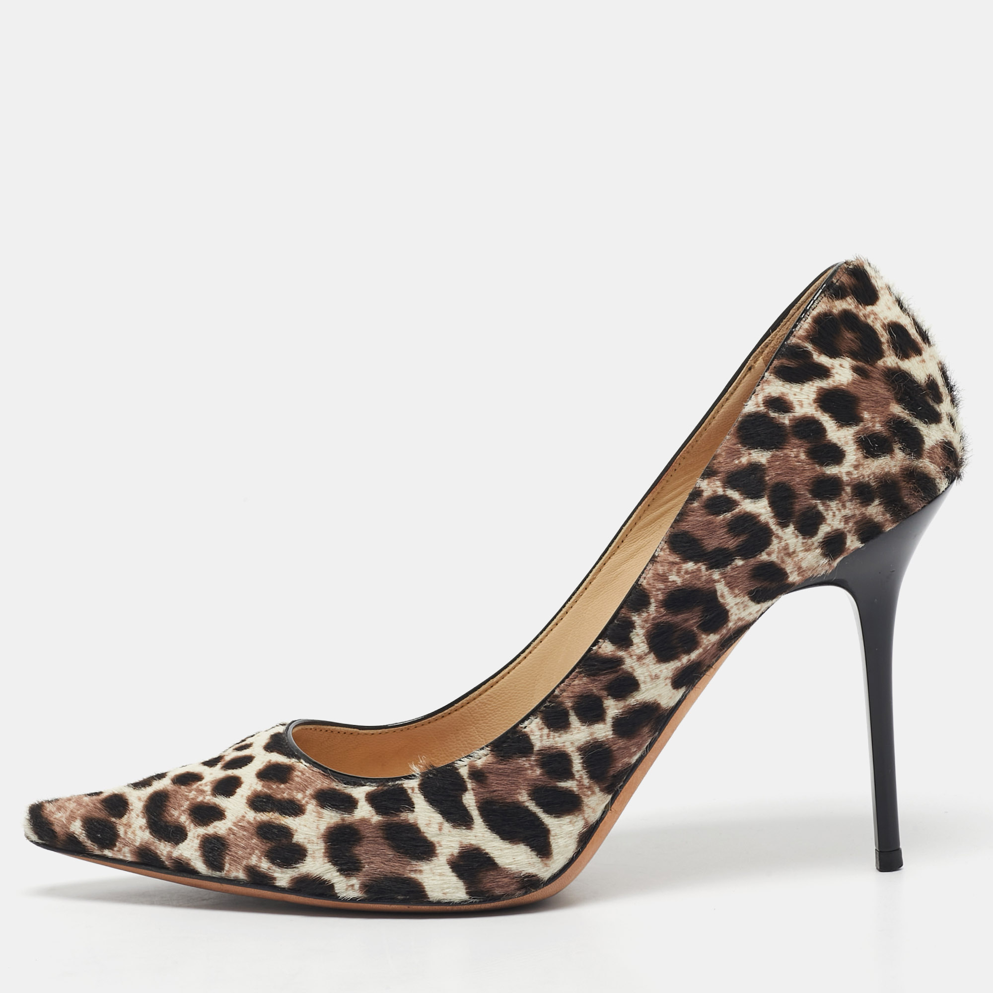 

Jimmy Choo Brown/Cream Calf Hair Anouk Pumps Size
