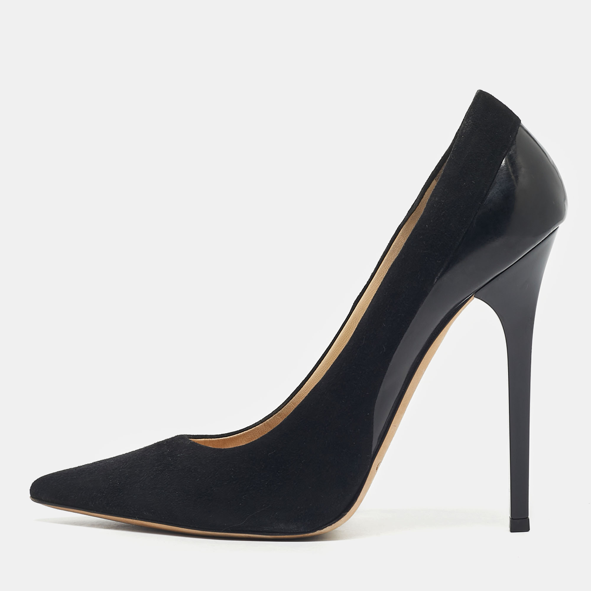 Pre-owned Jimmy Choo Black Suede Romy Pointed Toe Pumps Size 39