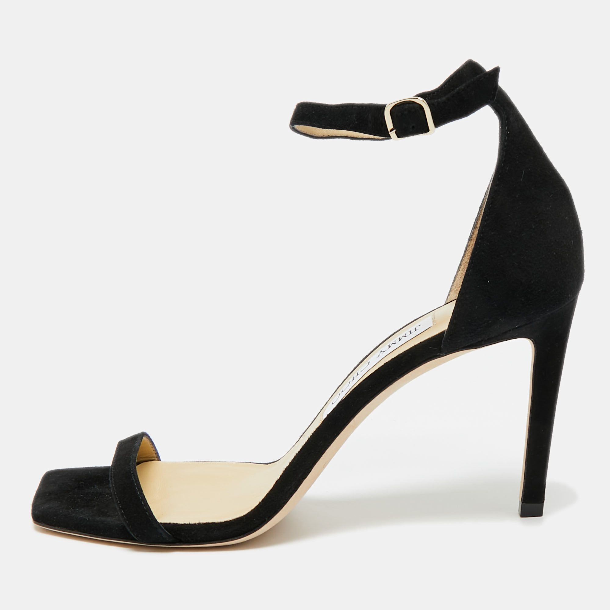 Jimmy Choo Black Suede Alva Sandals Size 38