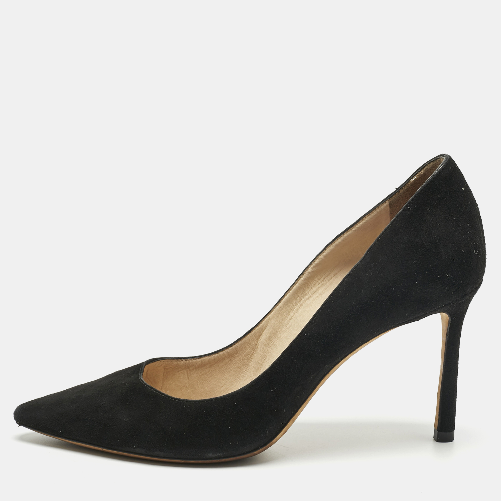 

Jimmy Choo Black Suede Abel Pumps Size