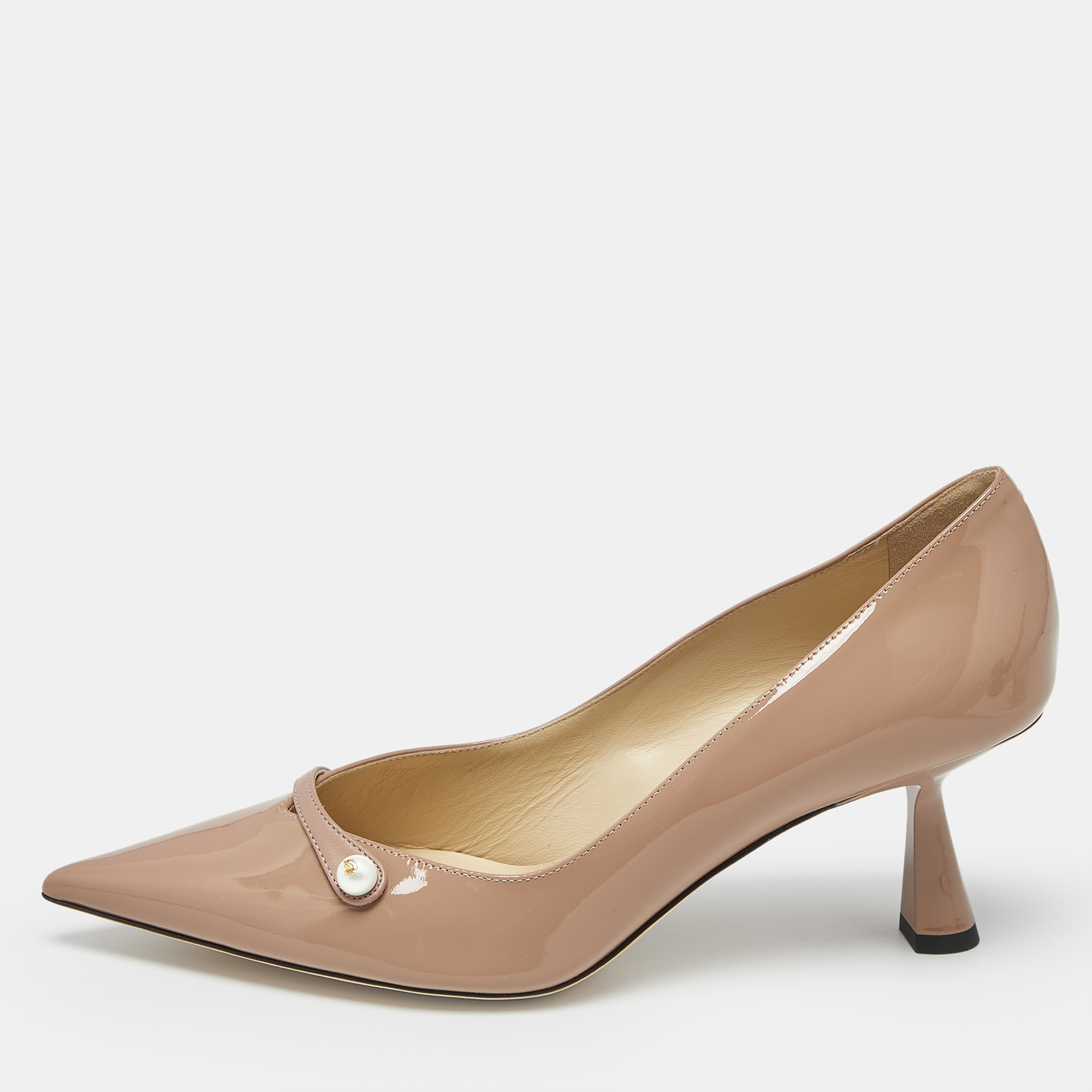 

Jimmy Choo Dusty Pink Patent Leather Rosalia Pumps Size