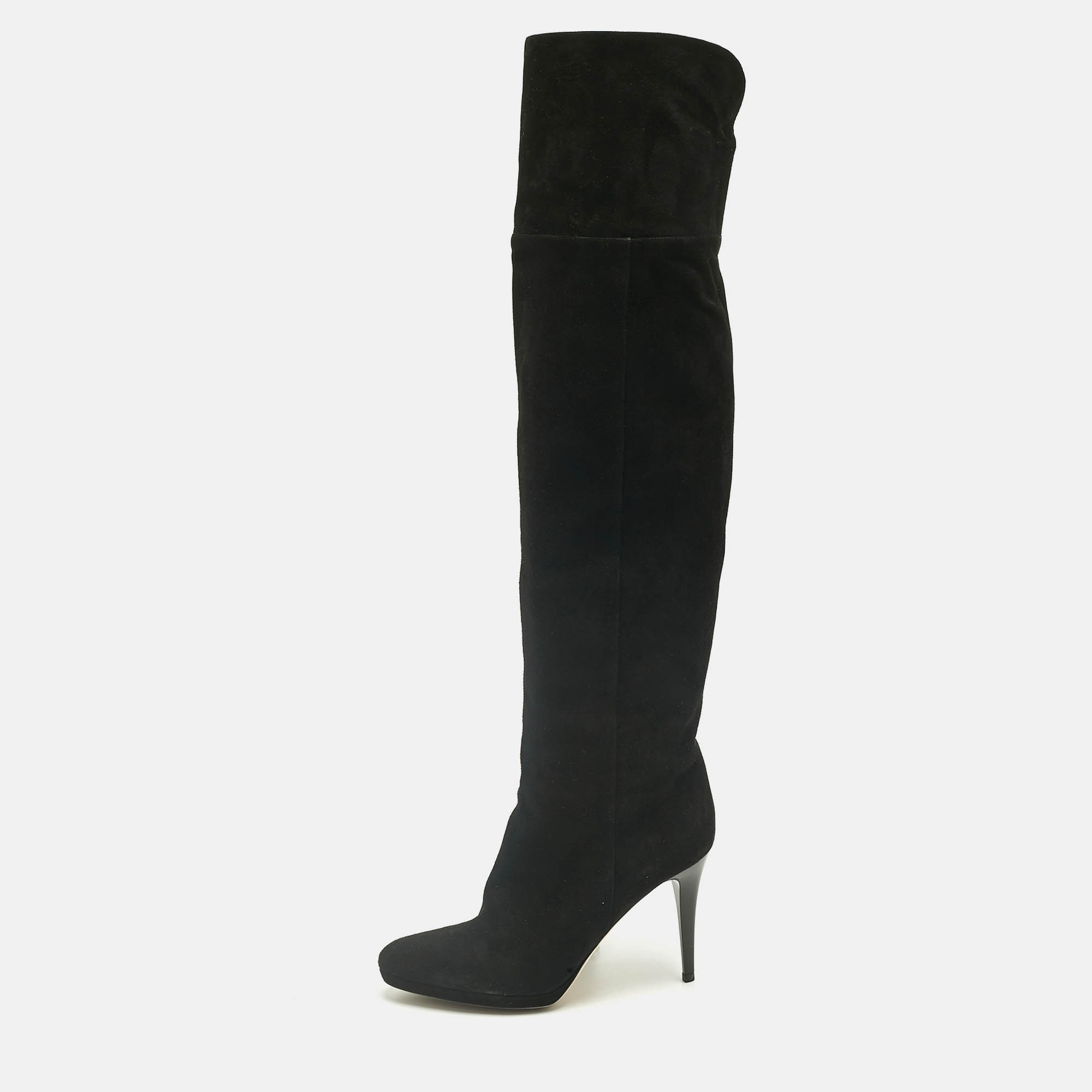 

Jimmy Choo Black Suede Avenue Knee Length Boots Size