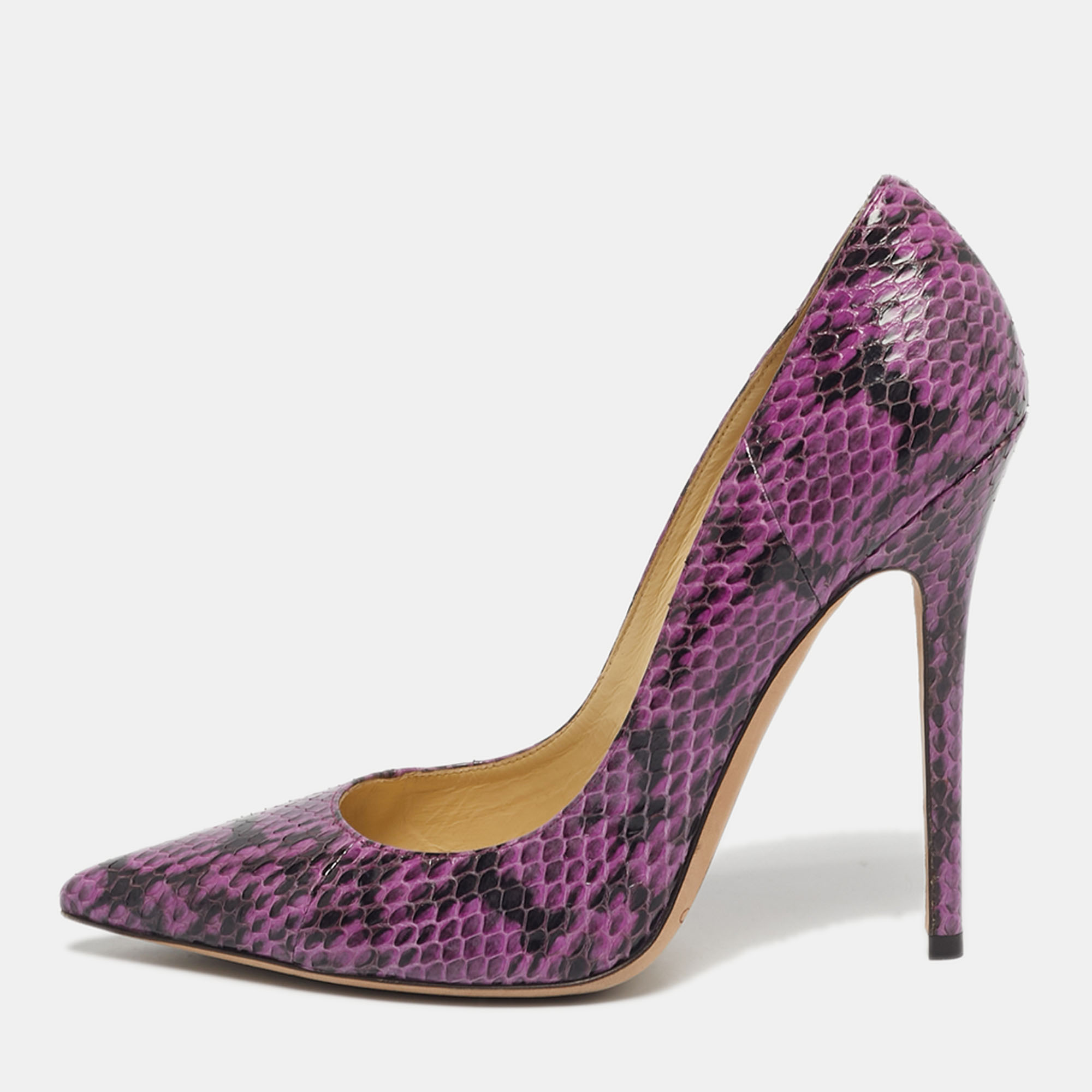 

Jimmy Choo Anouk Size  Purple Python Leather Pumps