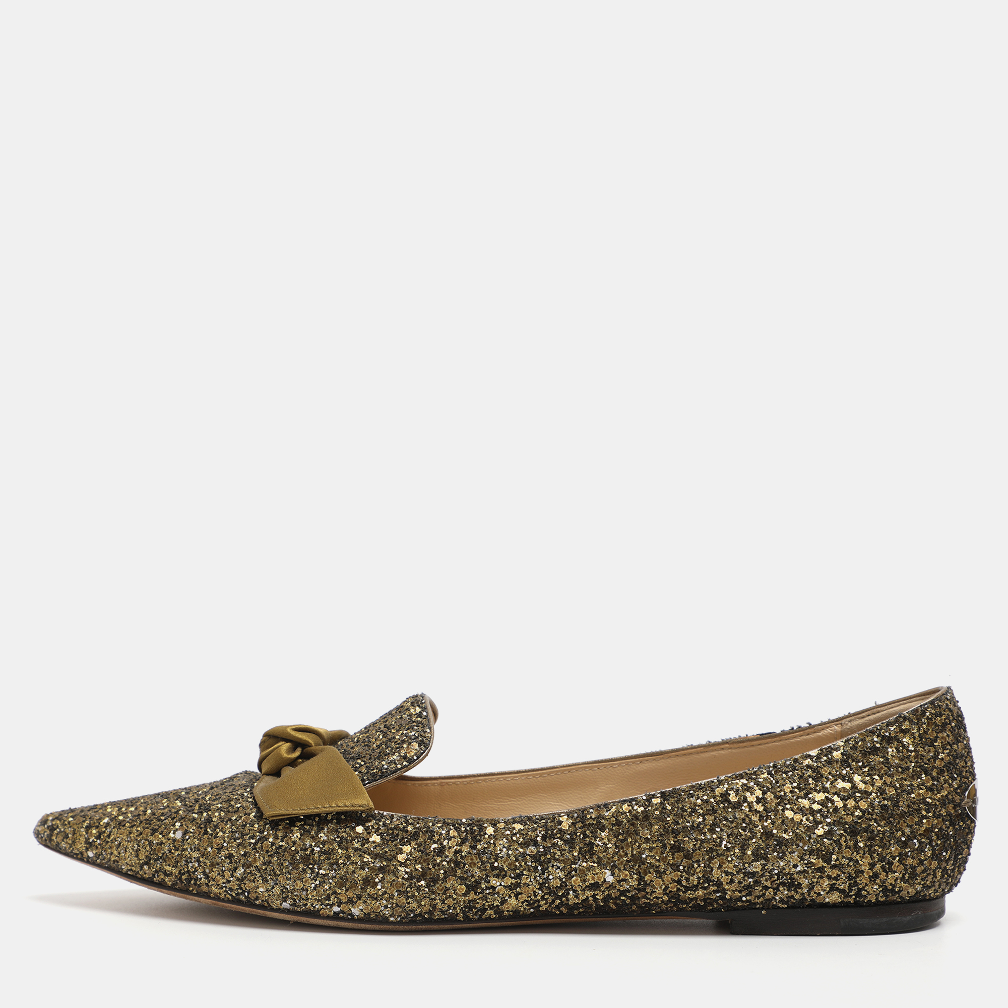 

Jimmy Choo Gabie Size 39 Gold Glitter Ballet Flats