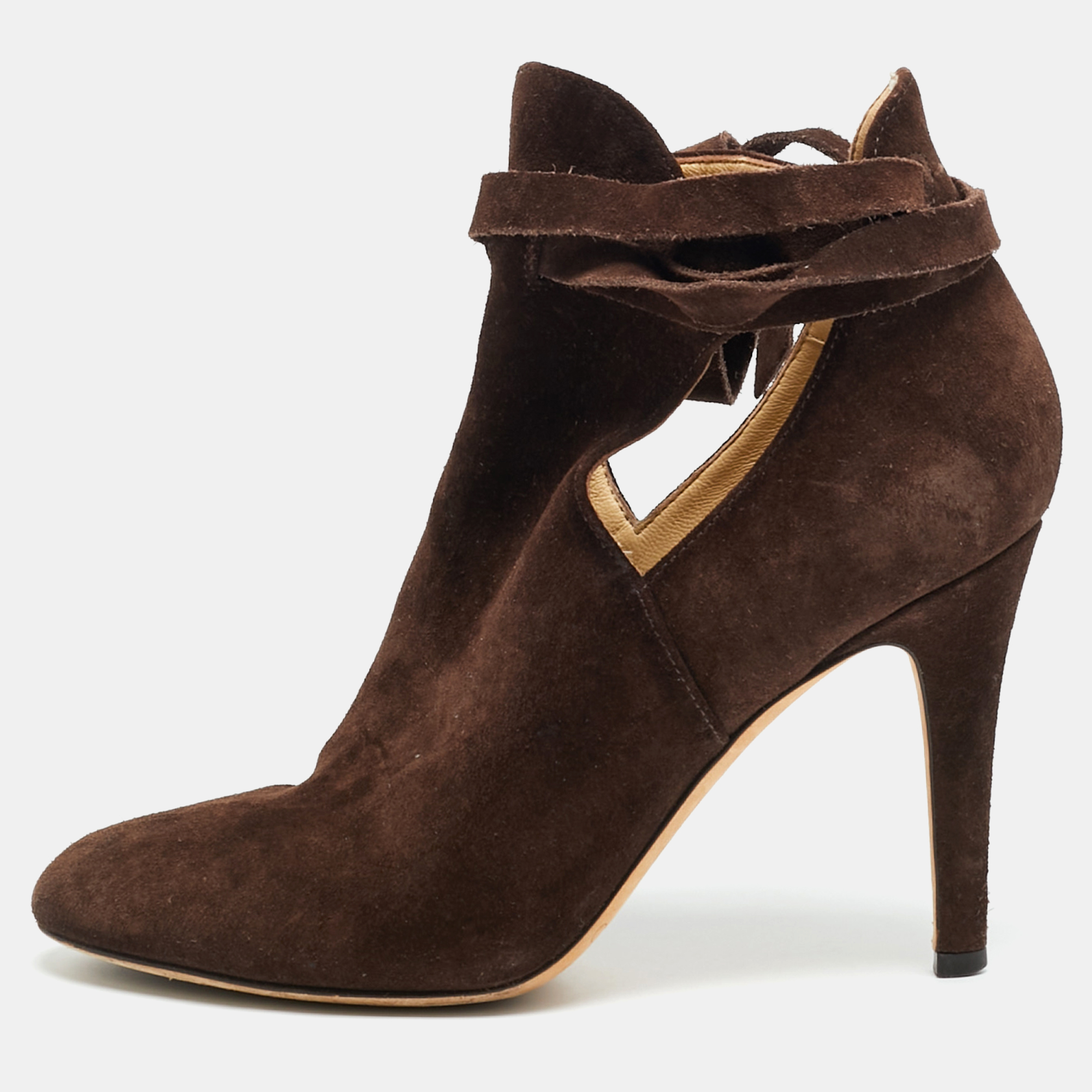 

Jimmy Choo Marina Size  Brown Suede Ankle Length Boots