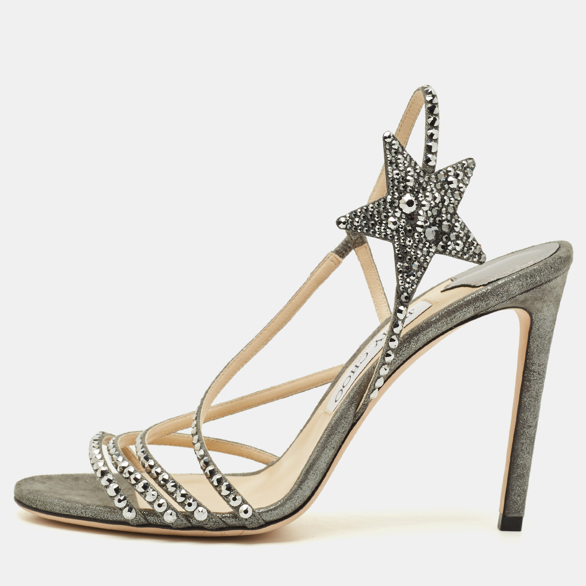 

Jimmy Choo Lynn Size  Grey Suede Slingback Sandals