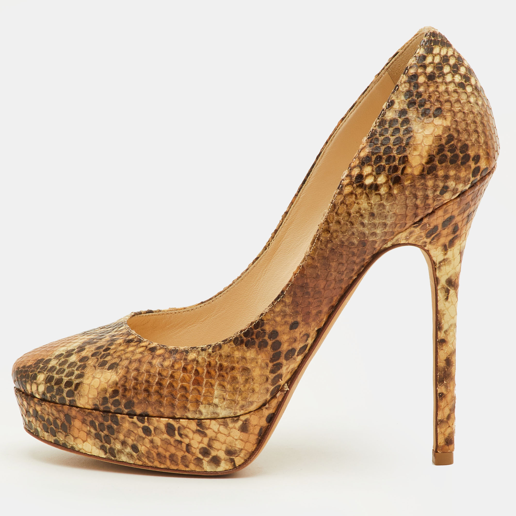 

Jimmy Choo Cosmic Size  Multicolor Python Leather Platform Pumps