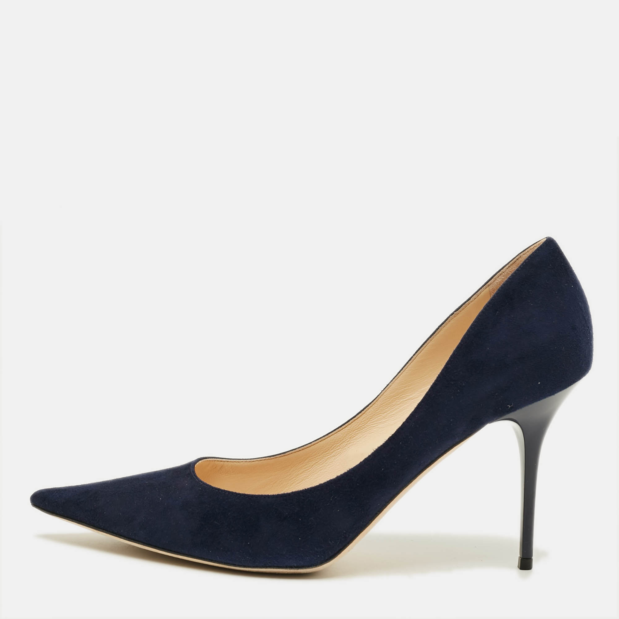 

Jimmy Choo Agnes Size  Navy Blue Suede Pumps