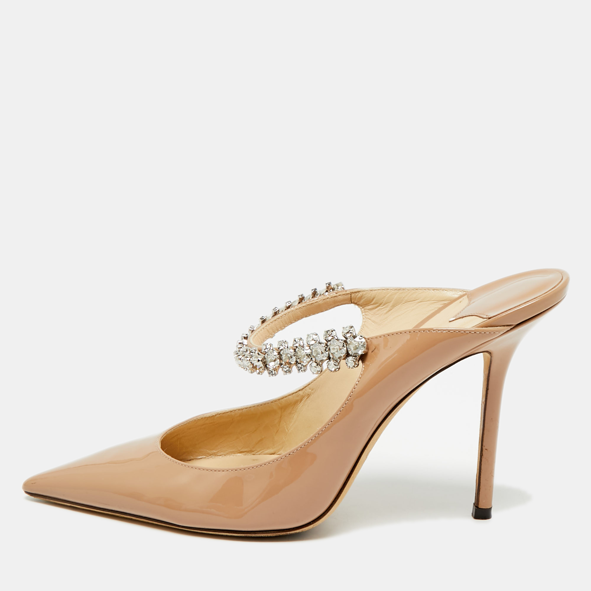

Jimmy Choo Bing Size  Beige Patent Leather Mules