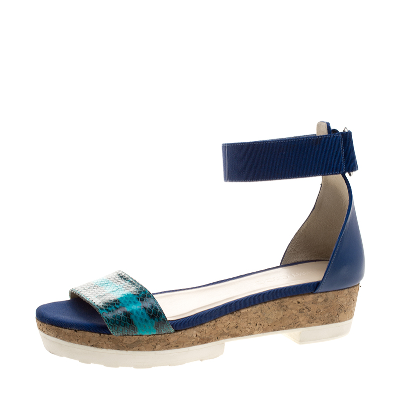 silver watersnake platform sandals