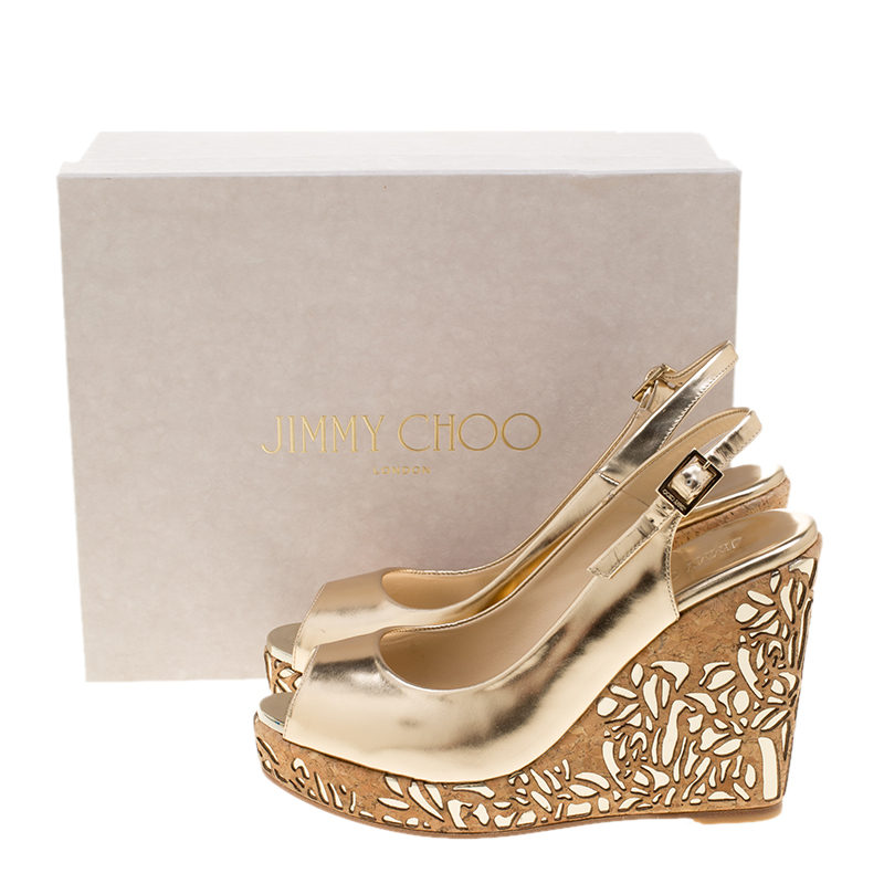 Jimmy Choo Metallic Silver Leather Rosa Ankle Strap 