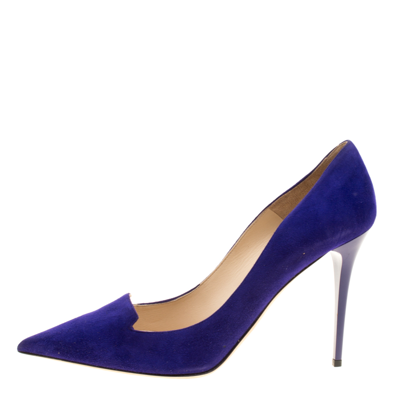 

Jimmy Choo Purple Suede Avril Pointed Toe Pumps Size