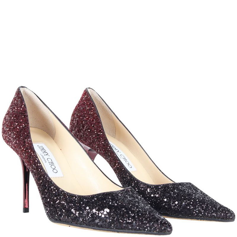 

Jimmy Choo Ombre Glitter Pointed Toe Pumps Size, Black