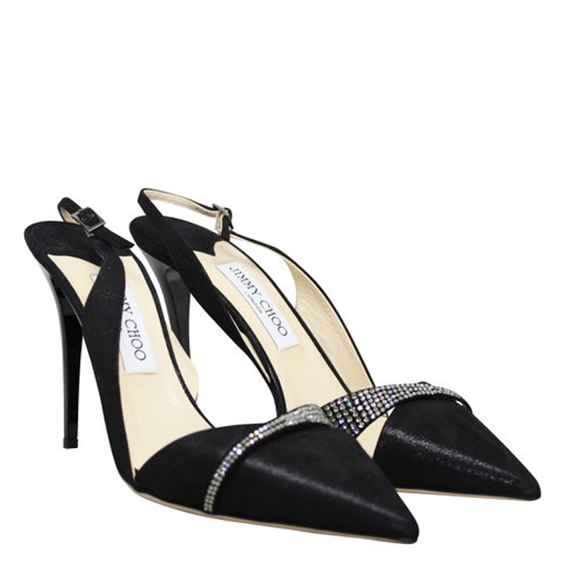 

Jimmy Choo Black Satin Kitten Heels Size