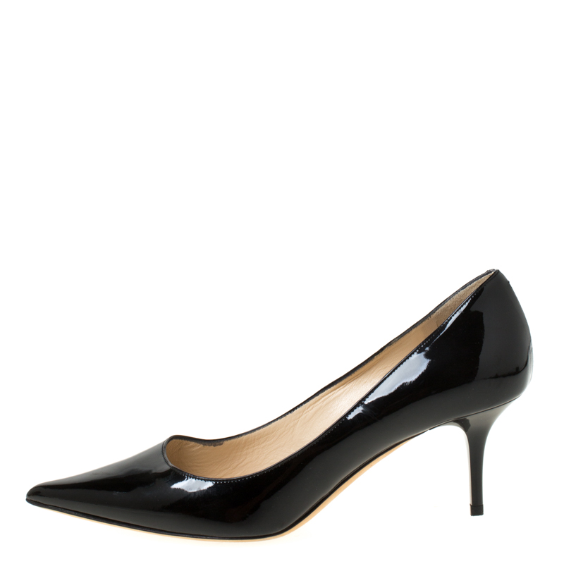 

Jimmy Choo Black Patent Leather Romy 60 Pointed Toe Pumps Size