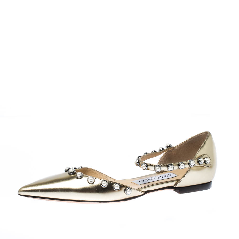 jimmy choo flats with pearls