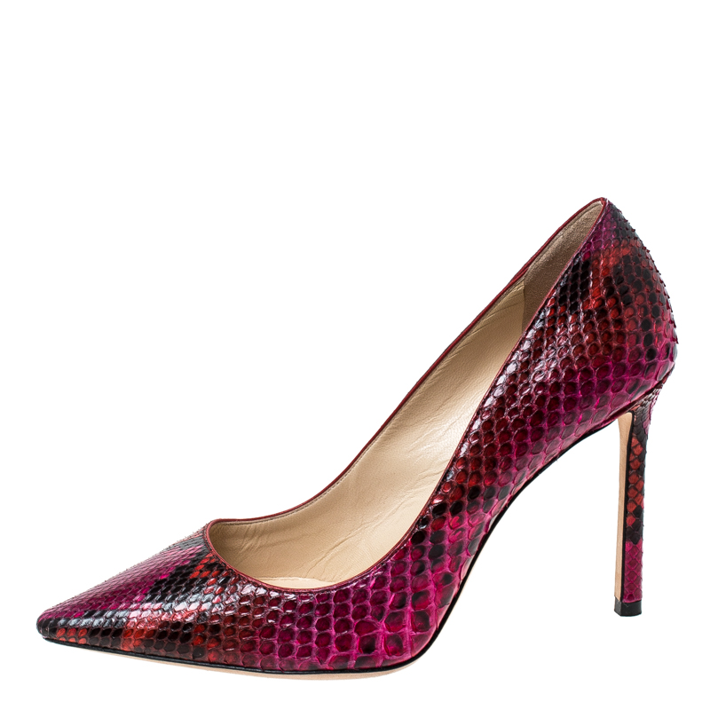 

Jimmy Choo Fuschia Pink Python Leather Anouk Pointed Toe Pumps Size