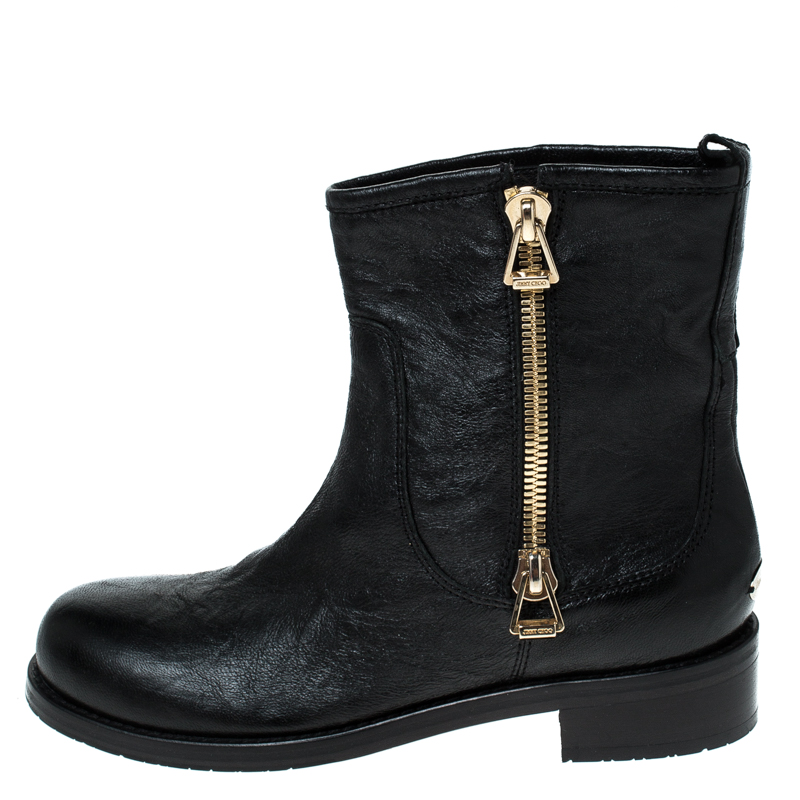 

Jimmy Choo Black Leather Ankle Boots Size