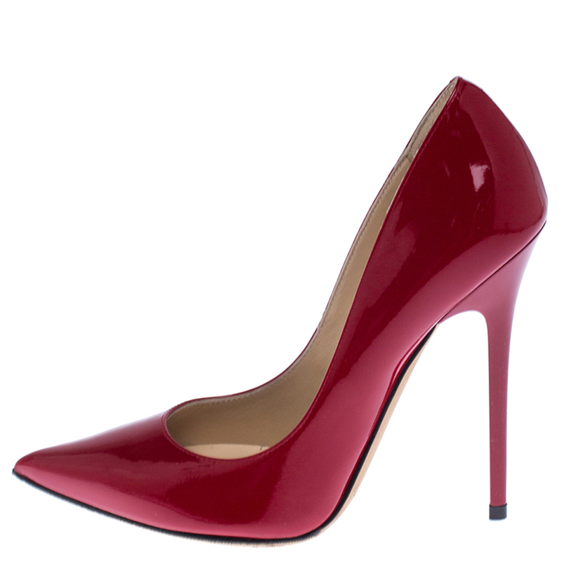 

Jimmy Choo Red Patent Leather Anouk Pointed Toe Pumps Size