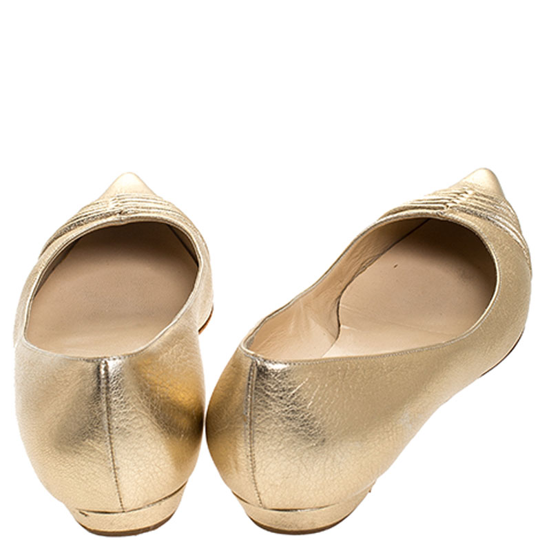 Jimmy Choo Gold Flats Flash Sales, UP TO 68% OFF | www 