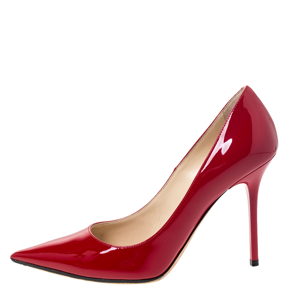

Jimmy Choo Red Patent Leather Anouk Pointed Toe Pumps Size