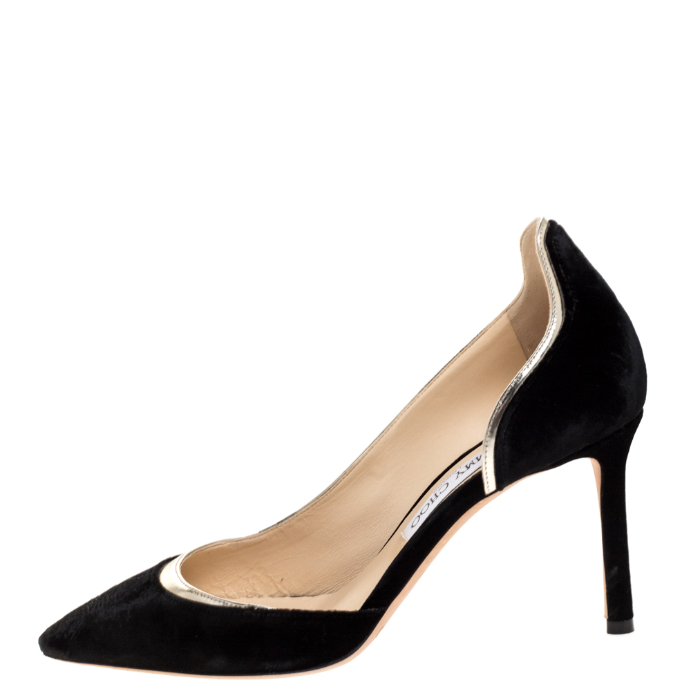 

Jimmy Choo Black Velvet Lucy D' Orsay Pumps Size