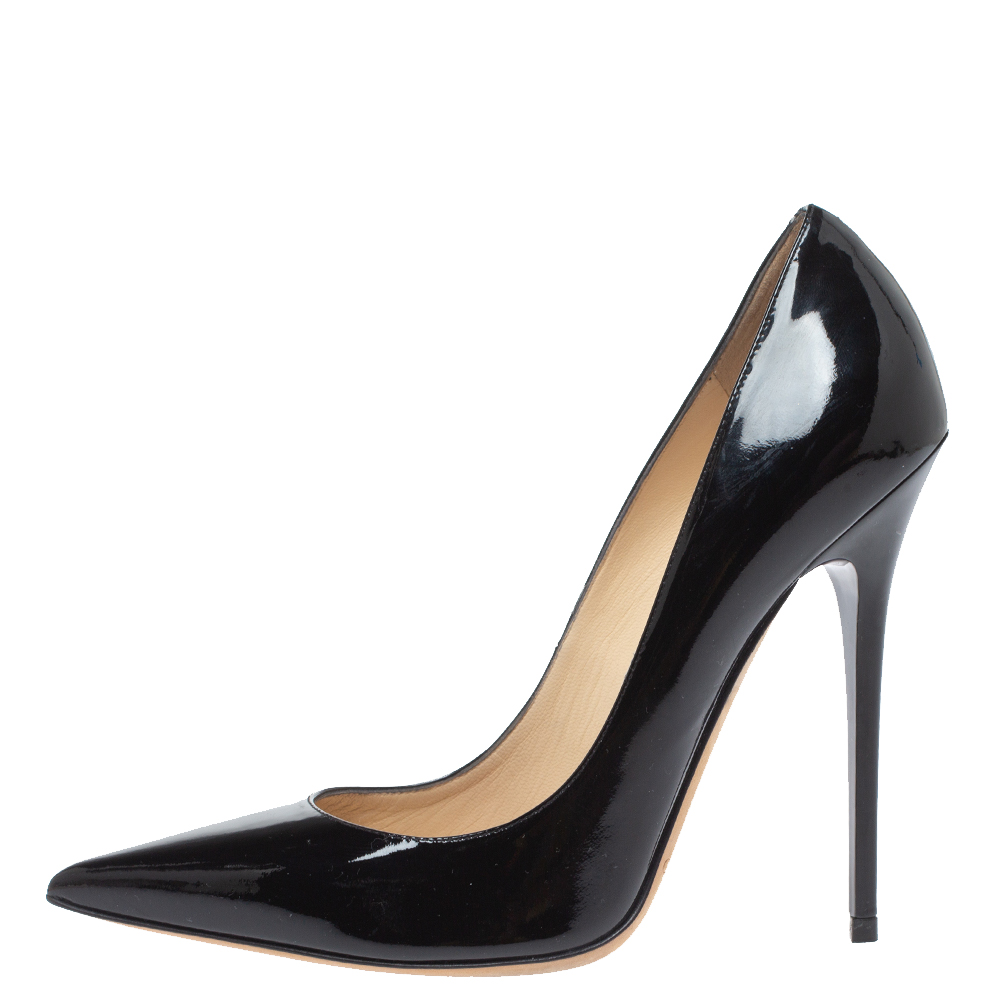 

Jimmy Choo Black Patent Leather Abel Pointed Toe Pumps Size