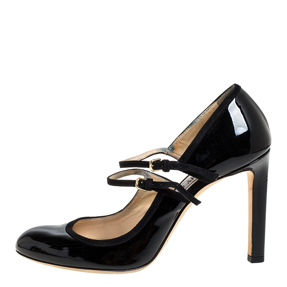 

Jimmy Choo Black Patent Leather Mary Jane Pumps Size