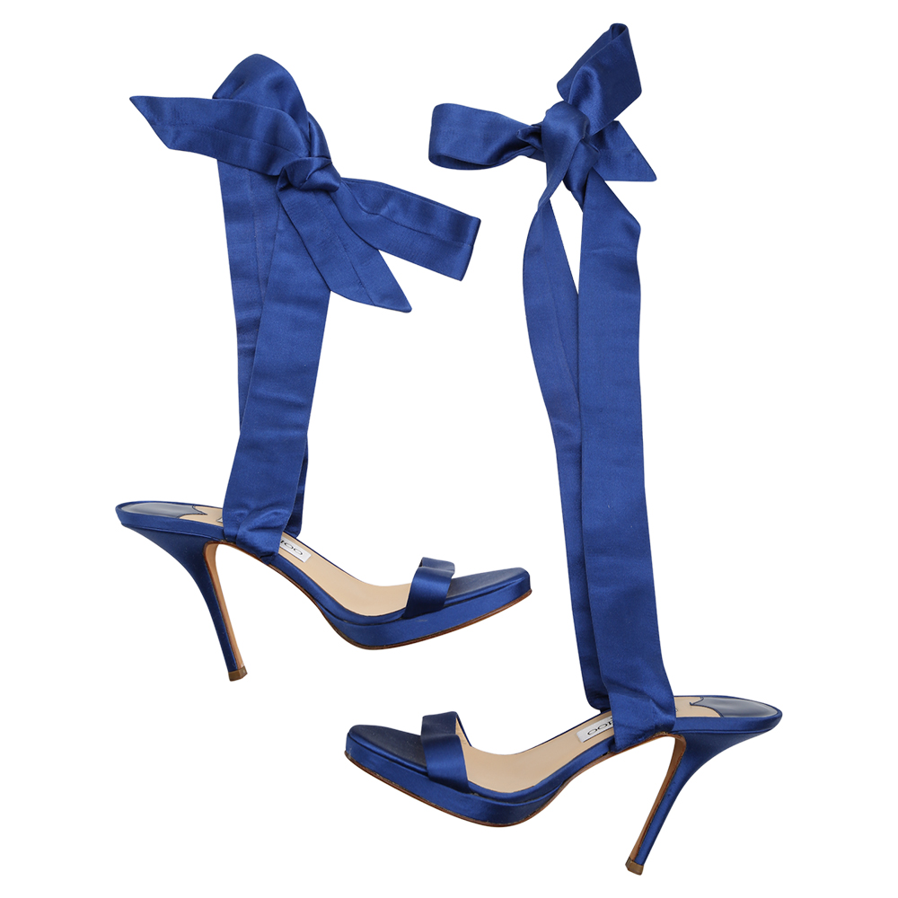 

Jimmy Choo Blue Satin Sandals Size EU