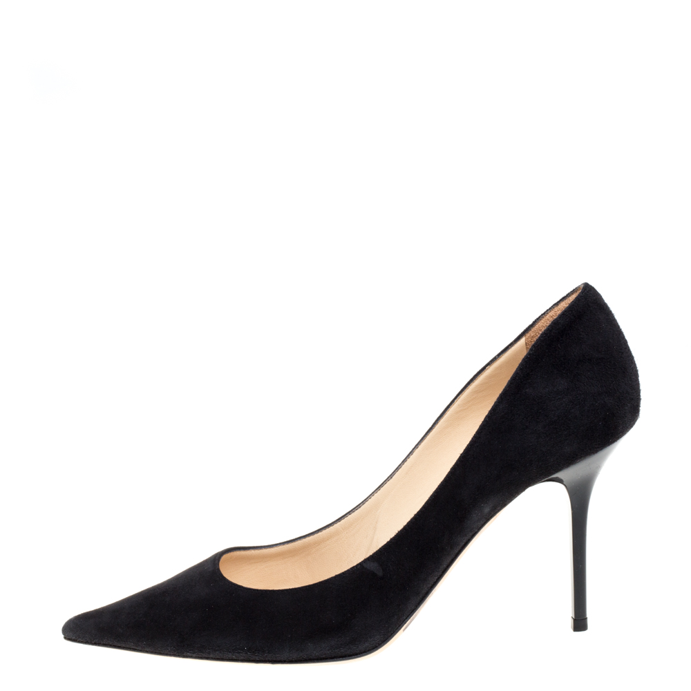 

Jimmy Choo Black Suede Abel Pointed Toe Pumps Size