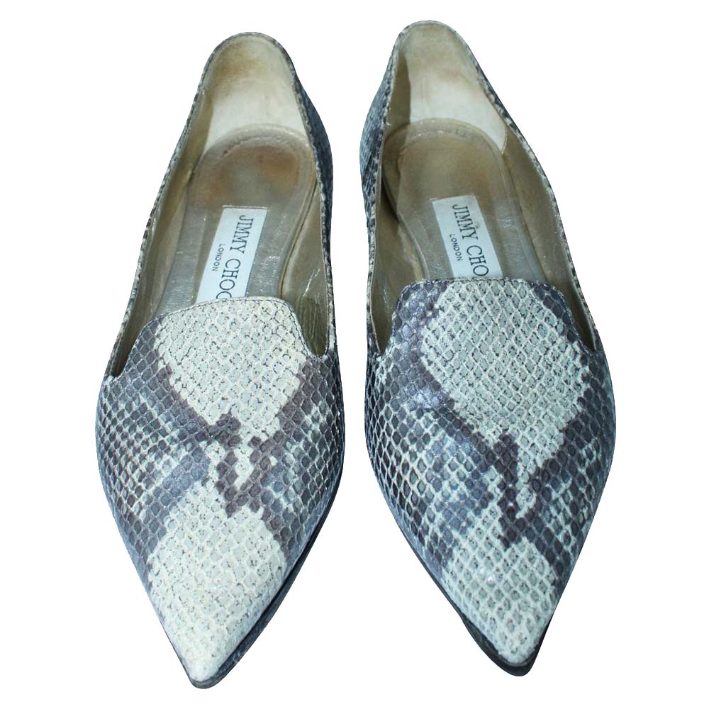 

Jimmy Choo Beige Snakeskin Leather Flats Size, Multicolor