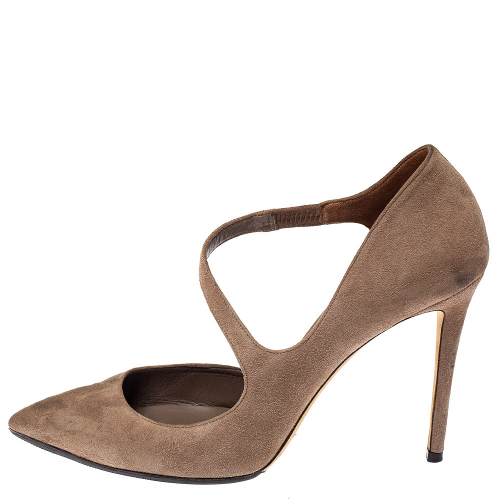 

Jimmy Choo Beige Suede Davos Pointed Toe Pumps Size