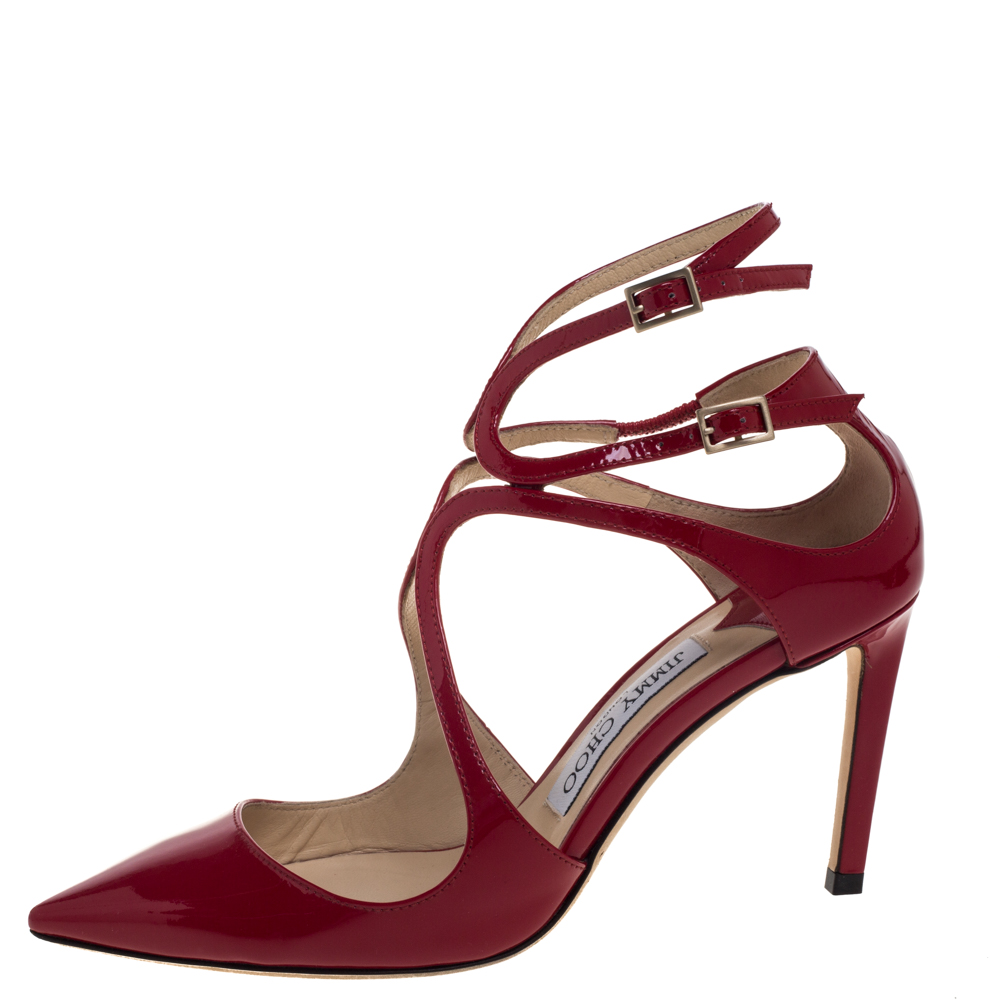 

Jimmy Choo Red Patent Leather Lancer Pumps Size