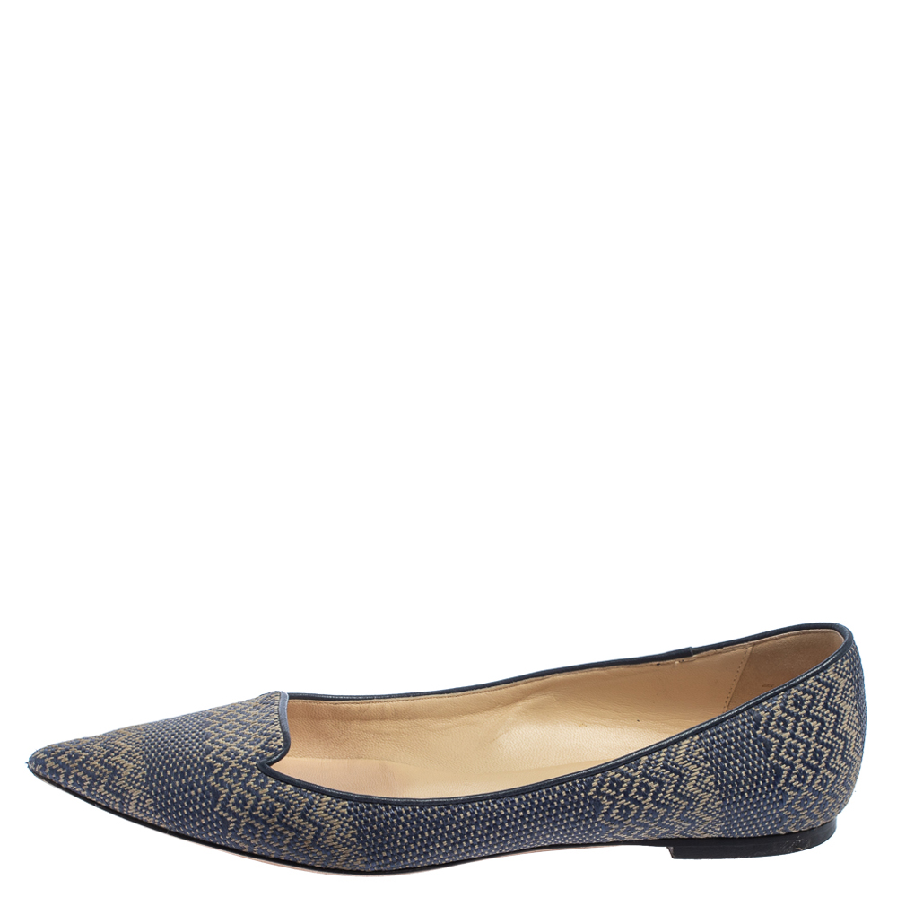 

Jimmy Choo Blue Woven Fabric Attila Ballet Flat Size