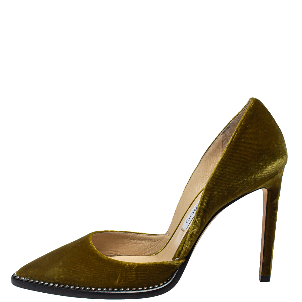 

Jimmy Choo Green Velvet Babette Pointed Toe Pumps Size