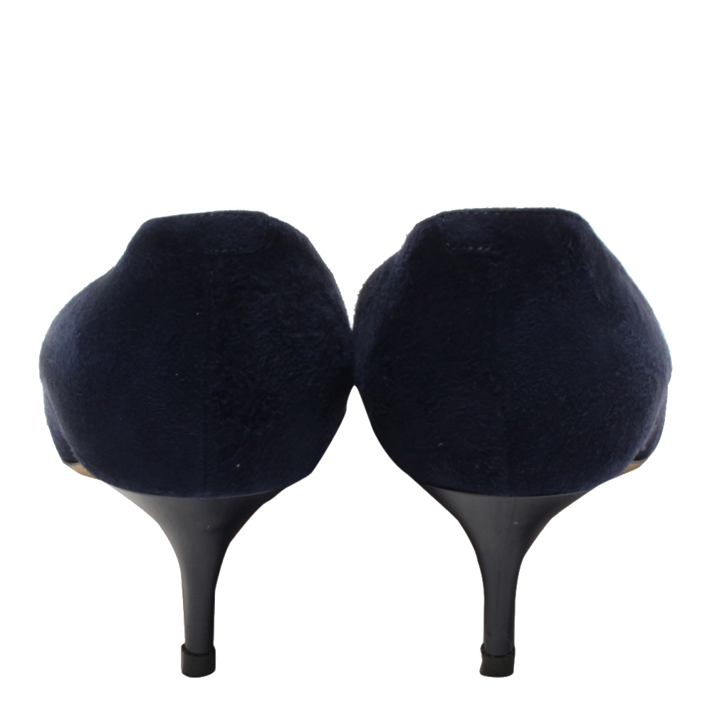 

Jimmy Choo Blue Suede Pointed toe Kitten Heel Pumps EU, Navy blue