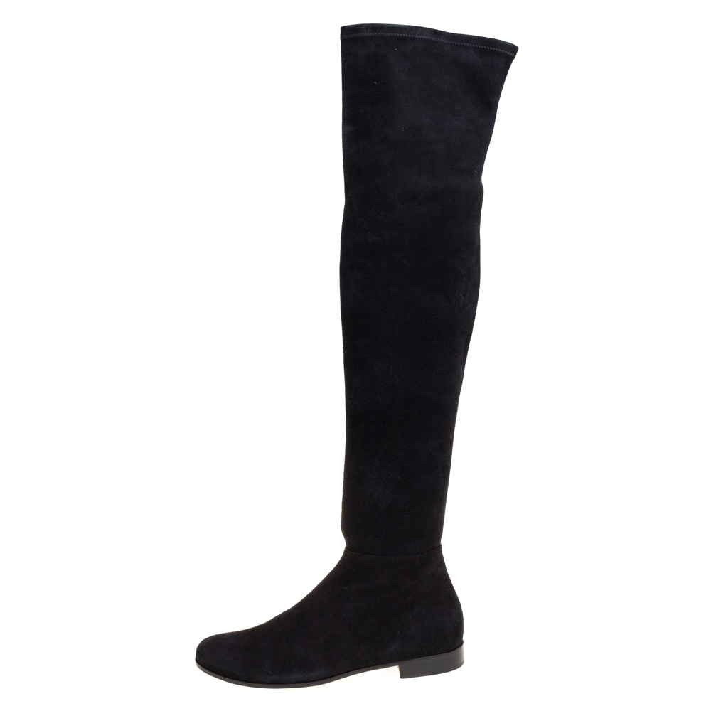 

Jimmy Choo Black Suede Myren Over The Knee Boots Size