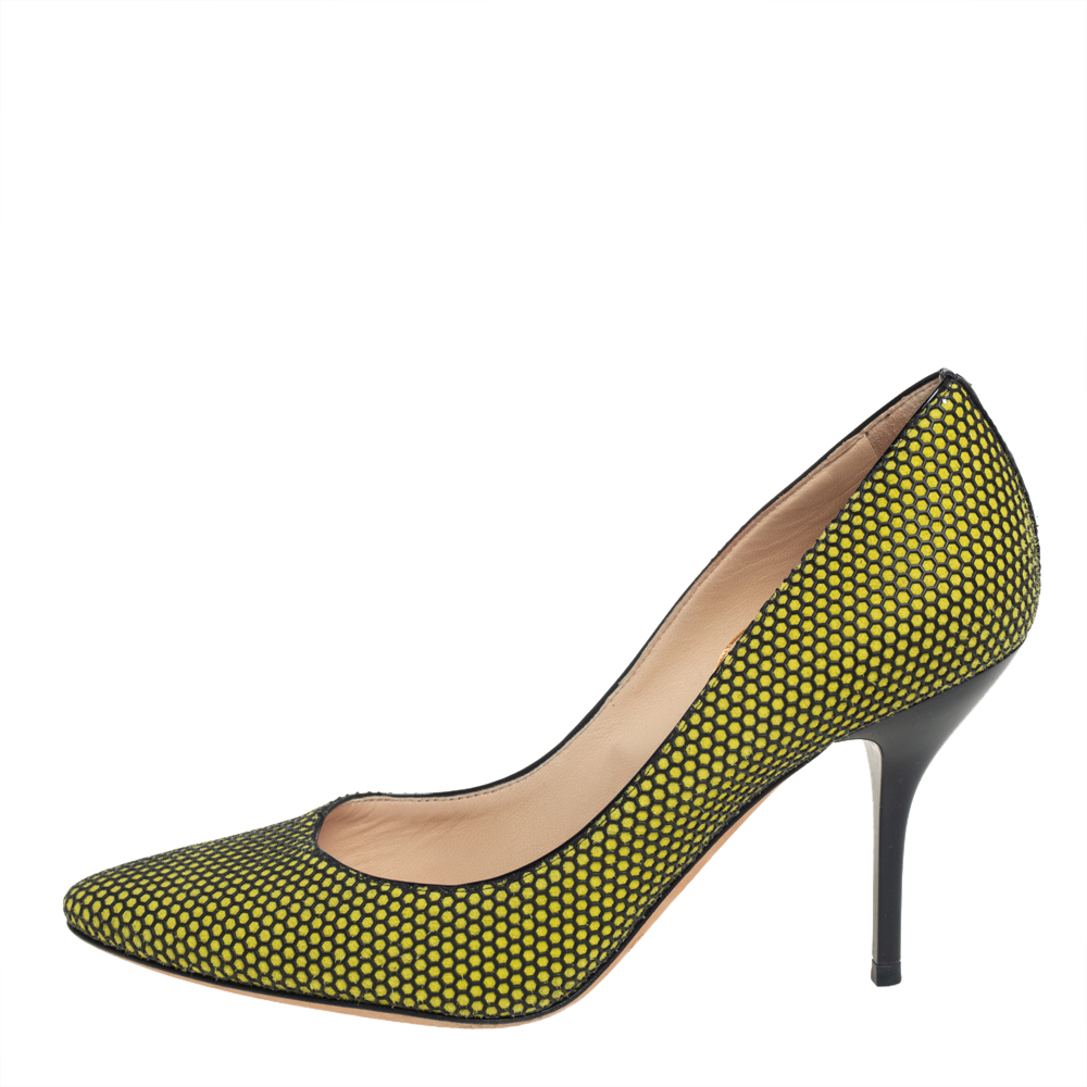 

Jimmy Choo Black/Yellow Rubber Pumps Size